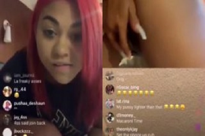 Redmulattoo fingering her pussy on instagram live video